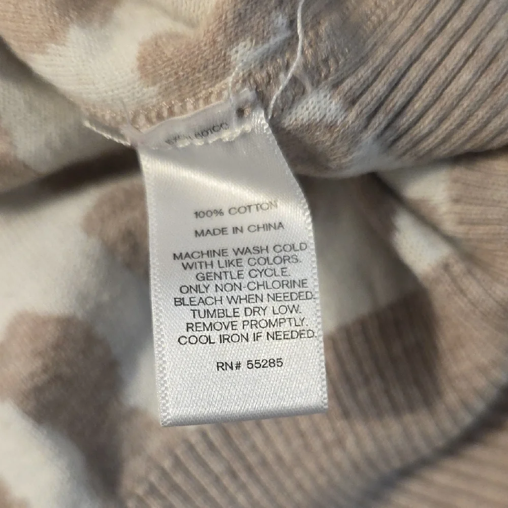 Express Beige and White Animal Print Sweater - Picture 6 of 6